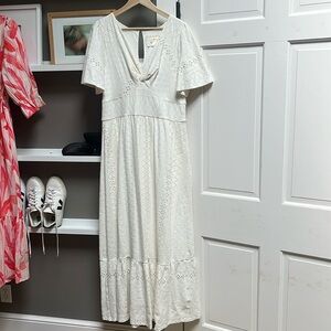 Maeve by Anthropologie maxi Ivory eyelet dress